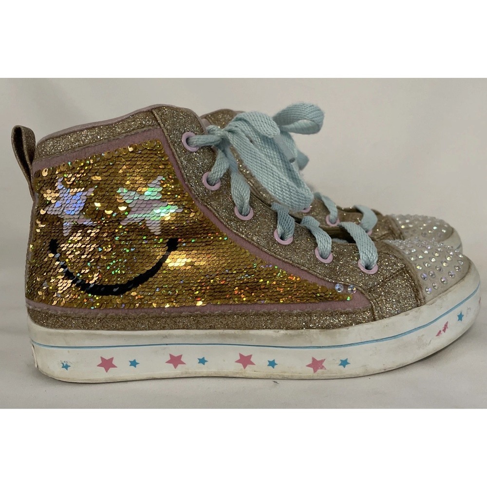 Sketchers Flip Kicks Kids Two-lites 2.0 Smile Bright High Top Sneaker Size 3